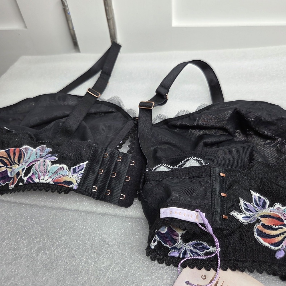 Savage X Fenty Zig Zag Zen Black & Floral Lace Bralette 3X NWT - Picture 7 of 9